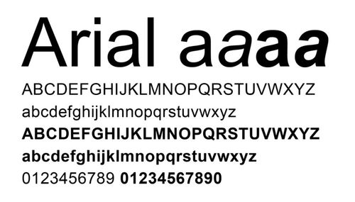 ARIAL字体图片_arial字体对应的中文字体